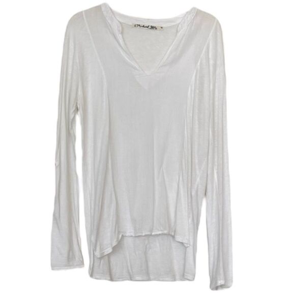 Michael Stars Cotton Tunic The Original Tee V-Neck Top Made in USA One Size OS - Picture 1 of 9
